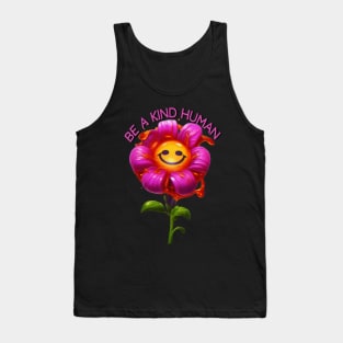 Be a Kind Human Design #6 Pink Flower Tank Top